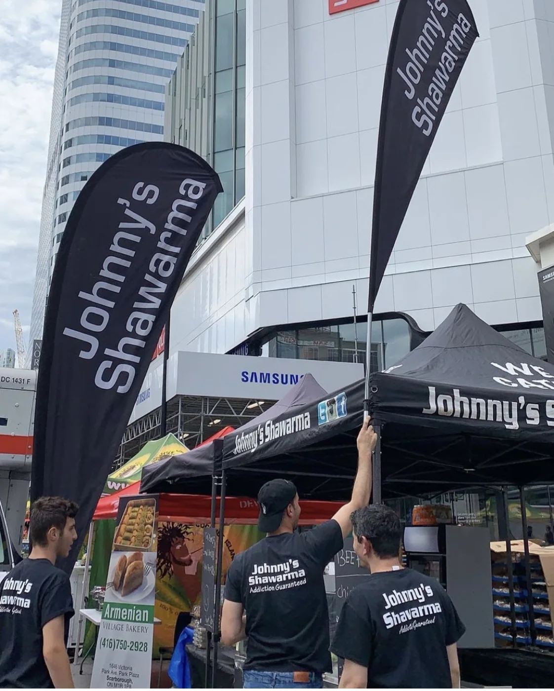 Johnny’s team at an outdoor event